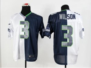 Nike Seattle Seahawks #3 Russell Wilson blue-white Jerseys(Splite Elite)