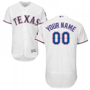 2016 Men Texas Rangers Majestic White Flexbase Authentic Collection Custom Jersey