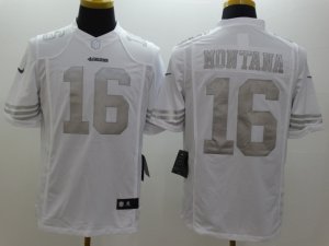 Nike San Francisco 49ers #16 Joe Montana White Platinum jerseys