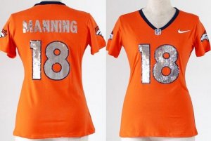 nike Women Denver Broncos #18 Peyton Manning orange (Draft Him II Top))