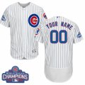 Mens Majestic Chicago Cubs Customized White 2016 World Series Champions Flexbase Authentic Collection MLB Jersey