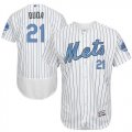 New York Mets #21 Lucas Duda White(Blue Strip) Flexbase Authentic Collection 2016 Fathers Day Stitched Baseball Jersey