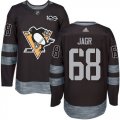 Mens Pittsburgh Penguins #68 Jaromir Jagr Black 1917-2017 100th Anniversary Stitched NHL Jersey