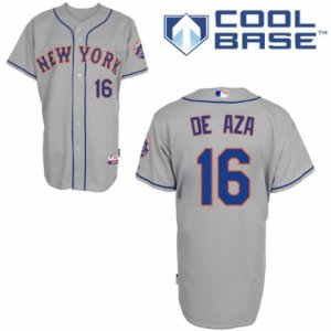 Men\'s Majestic New York Mets #16 Alejandro De Aza Authentic Grey Road Cool Base MLB Jersey