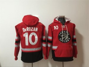 Raptors 10 DeMar DeRozan Red All Stitched Hooded Sweatshirt