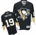 Mens Reebok Pittsburgh Penguins #19 Bryan Trottier Authentic Black Home NHL Jersey