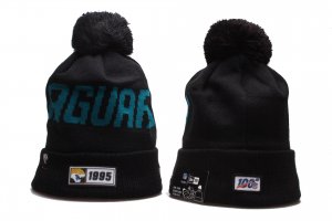 Jaguars Team Logo Black Cuffed Pom Knit Hat YP