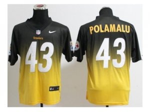 Nike jerseys pittsburgh steelers #43 troy polamalu black-gold[Elite II Drift Fashion]