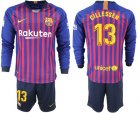 2018-19 Barcelona 13 CILLESSEN Home Long Sleeve Soccer Jersey