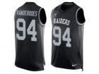 Mens Nike Oakland Raiders #94 Eddie Vanderdoes Limited Black Player Name & Number Tank Top NFL Jersey