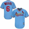 Mens Majestic St. Louis Cardinals #6 Stan Musial Replica Light Blue Cooperstown MLB Jersey