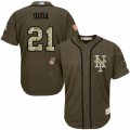 Men's Majestic New York Mets #21 Lucas Duda Replica Green Salute to Service MLB Jersey