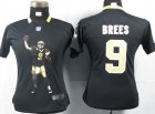 WOMEN Nike New Orleans Saints #9 Brees Black Portrait Fashion Game Jersey