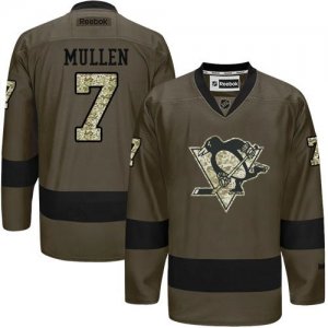 Pittsburgh Penguins #7 Joe Mullen Green Salute to Service Stitched NHL Jersey