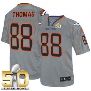 Nike Denver Broncos #88 Demaryius Thomas Lights Out Grey Super Bowl 50 Men Stitched NFL Elite Jersey