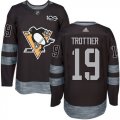 Mens Pittsburgh Penguins #19 Bryan Trottier Black 1917-2017 100th Anniversary Stitched NHL Jersey