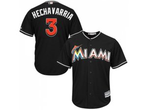 Youth Miami Marlins #3 Adeiny Hechavarria Black Cool Base Stitched MLB Jersey