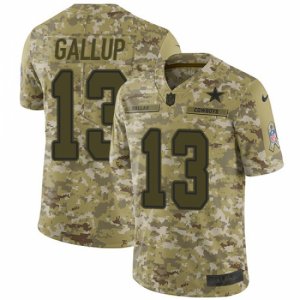 Mens Nike Dallas Cowboys #13 Michael Gallup Limited Camo 2018 Salute to Service NFL Jersey