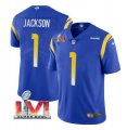 Nike Rams #1 Desean Jackson Royal 2022 Super Bowl LVI Vapor Limited Jersey