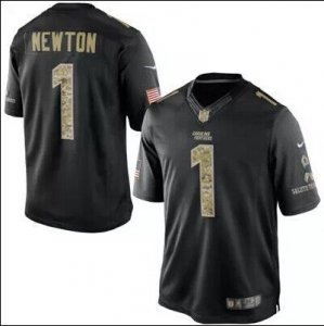 Nike Carolina Panthers #1 Cam Newton Black Salute to Service Jerseys(Limited)