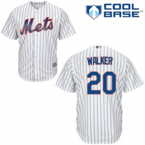 Men\'s Majestic New York Mets #20 Neil Walker Replica White Home Cool Base MLB Jersey