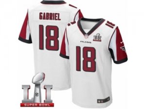 Mens Nike Atlanta Falcons #18 Taylor Gabriel Elite White Super Bowl LI 51 NFL Jersey