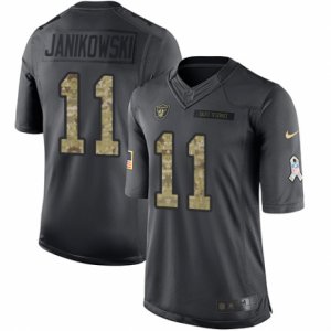 Mens Nike Oakland Raiders #11 Sebastian Janikowski Limited Black 2016 Salute to Service NFL Jersey