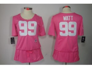 Nike Womens Houston Texans #99 Watt Elite Pink Jerseys(breast Cancer Awareness)