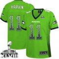 Nike Seattle Seahawks #11 Percy Harvin Green Super Bowl XLVIII Women NFL Elite Drift Fashion Jersey