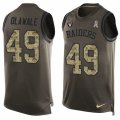 Mens Nike Oakland Raiders #49 Jamize Olawale Limited Green Salute to Service Tank Top NFL Jersey