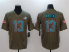 Nike Dolphins #13 Dan Marino Olive Salute To Service Limited Jersey