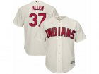 Youth Majestic Cleveland Indians #37 Cody Allen Authentic Cream Alternate 2 Cool Base MLB Jersey