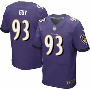 Mens Nike Baltimore Ravens #93 Lawrence Guy Elite Purple Team Color NFL Jersey