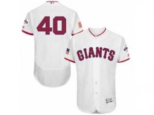 Men\'s Majestic San Francisco Giants #40 Madison Bumgarner White Fashion Stars & Stripes Flex Base MLB Jersey