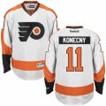 Mens Reebok Philadelphia Flyers #11 Travis Konecny Authentic White Away NHL Jersey