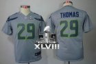 Nike Seattle Seahawks #29 Earl Thomas Grey Alternate Super Bowl XLVIII Youth NFL Limited Jersey