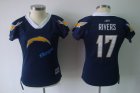 2011 Women's Field Flirt Fashion nfl san diego chargers #17 rivers dk.blue