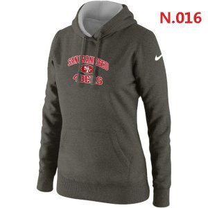 Women NEW San Francisco 49ers Heart & Soul Pullover Hoodie Dark grey