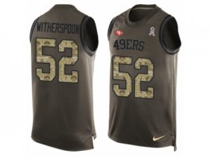 Mens Nike San Francisco 49ers #52 Ahkello Witherspoon Limited Green Salute to Service Tank Top NFL Jersey