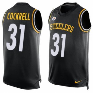 Mens Nike Pittsburgh Steelers #31 Ross Cockrell Limited Black Player Name & Number Tank Top NFL Jersey