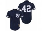 Mitchell and Ness 1995 New York Yankees #42 Mariano Rivera Authentic Navy Blue Throwback MLB Jersey