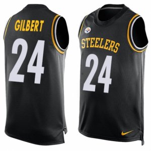 Mens Nike Pittsburgh Steelers #24 Justin Gilbert Limited Black Player Name & Number Tank Top NFL Jersey