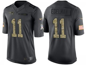 Nike New England Patriots #11 Julian Edelman Mens Stitched Black NFL Salute to Service Limited Jerseys