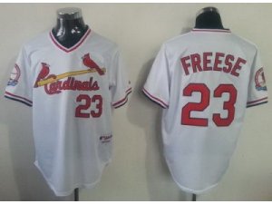 MLB St.Louis Cardinals #23 David Freese White Throwback Jerseys