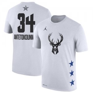 Bucks #34 Giannis Antetokounmpo White 2019 NBA All-Star Game Men\'s T-Shirt