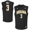 Pacers #3 George Hill Black Fashion Replica Jersey