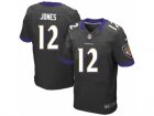Nike Baltimore Ravens #12 jones black jerseys[Elite]