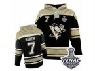 Mens Old Time Hockey Pittsburgh Penguins #7 Paul Martin Authentic Black Sawyer Hooded Sweatshirt 2017 Stanley Cup Final