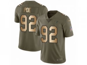 Men Nike Atlanta Falcons #92 Dontari Poe Limited Olive Gold 2017 Salute to Service NFL Jersey