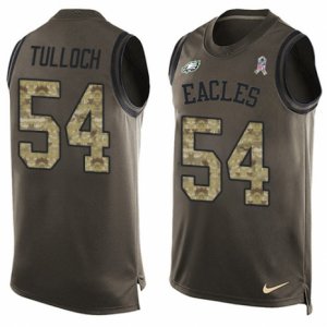 Mens Nike Philadelphia Eagles #54 Stephen Tulloch Limited Green Salute to Service Tank Top NFL Jersey